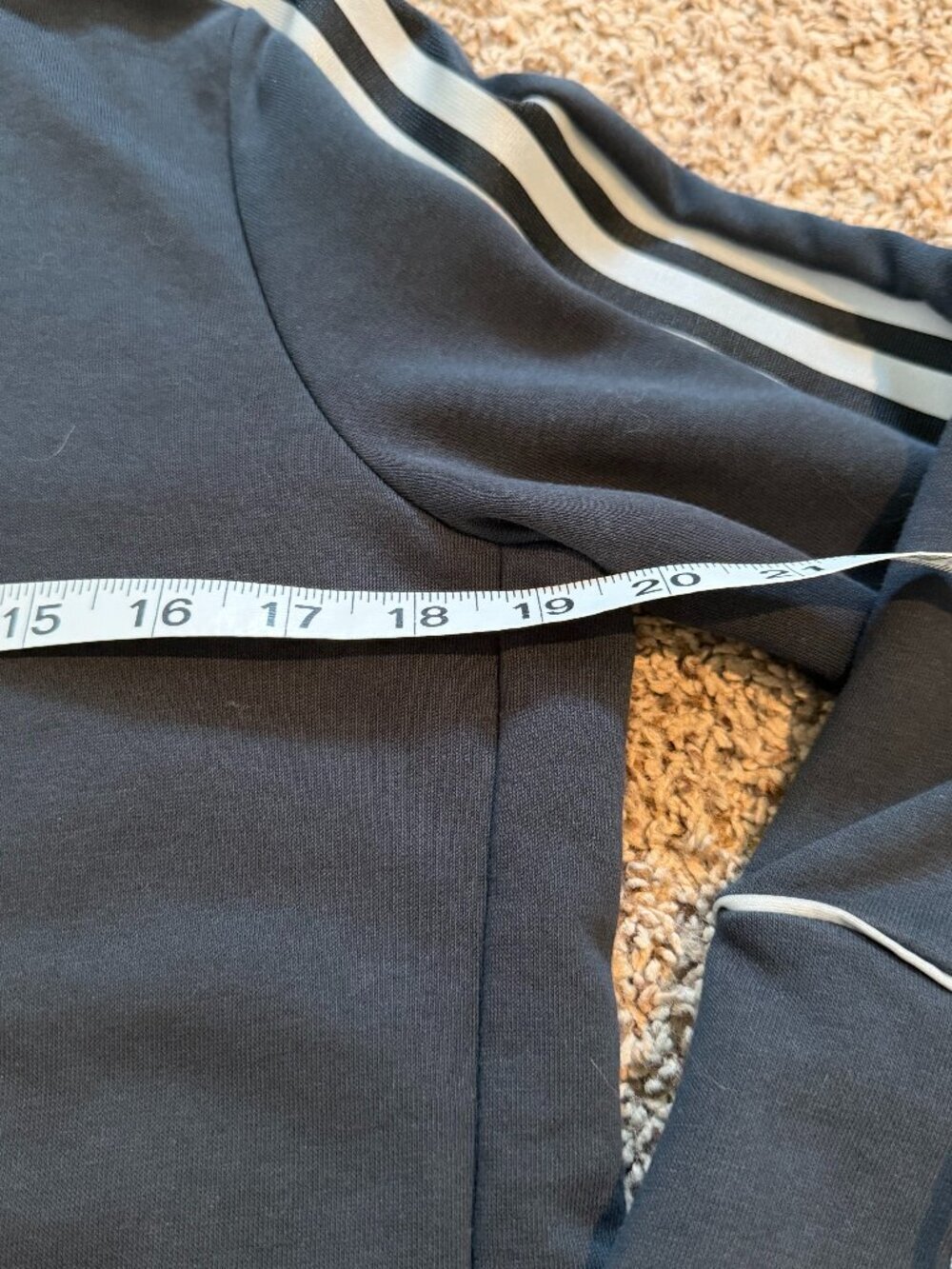 adidas Cowl Neck Hoodie Black Size M - Reflective 3-Stripe Athleisure - Picture 10 of 12